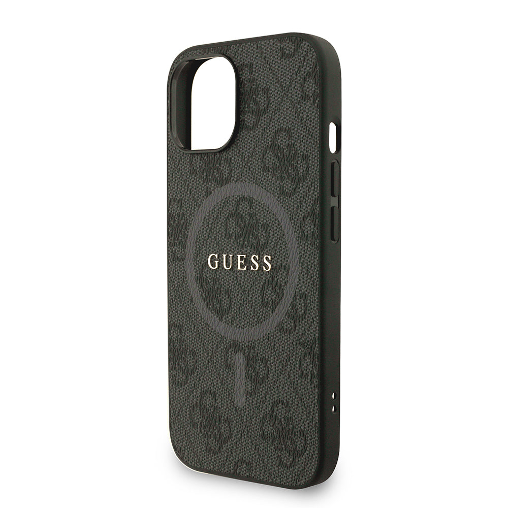 Guess iPhone 14 Orjinal Lisanslı Magsafe PU Deri Bilek Askı İpli Yazı Logolu Telefon Kılıfı