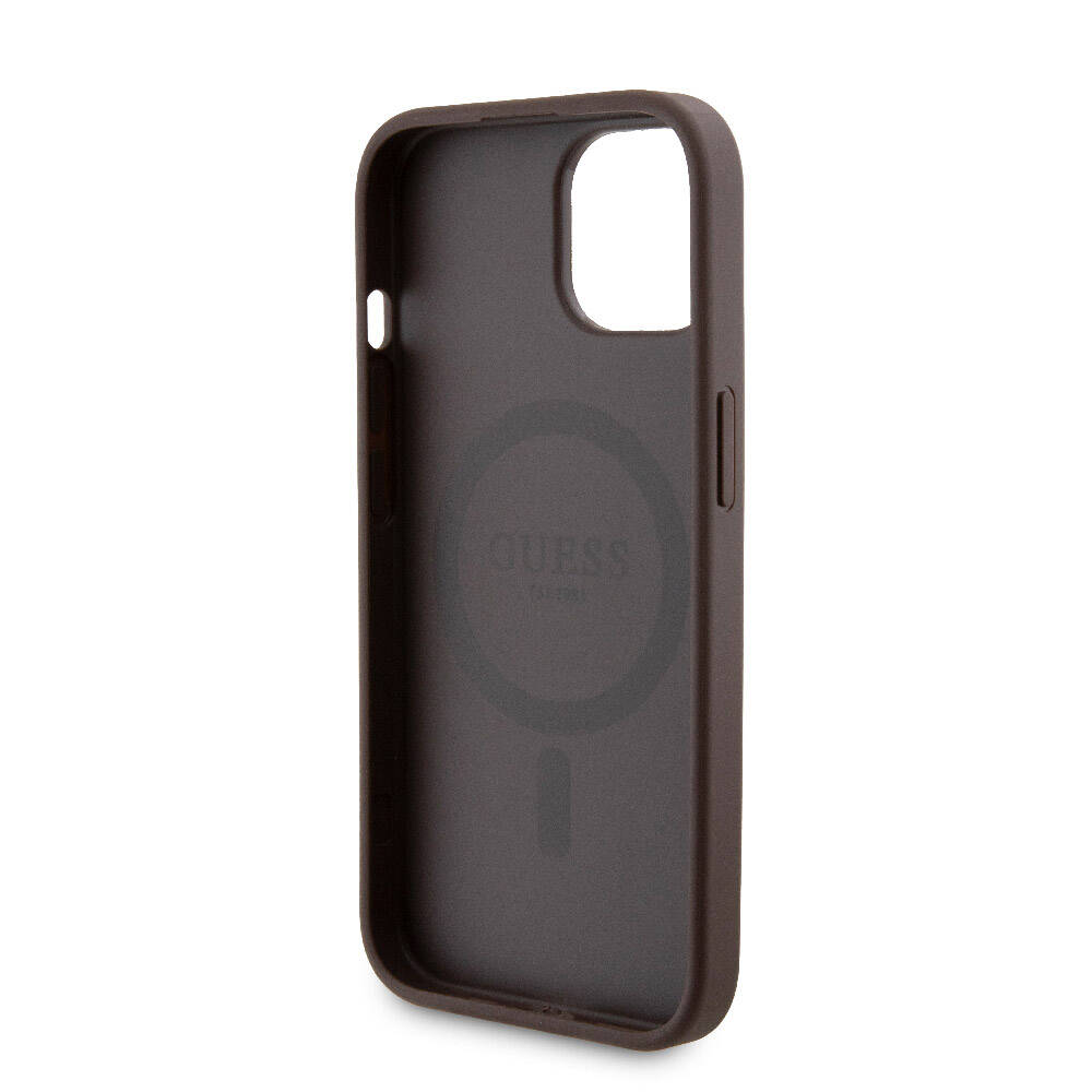 Guess iPhone 14 Orjinal Lisanslı Magsafe Şarj Özellikli Yazı Logolu 4G Desenli Kapak + Powerbank 5000mAh 2in1 Set - 8