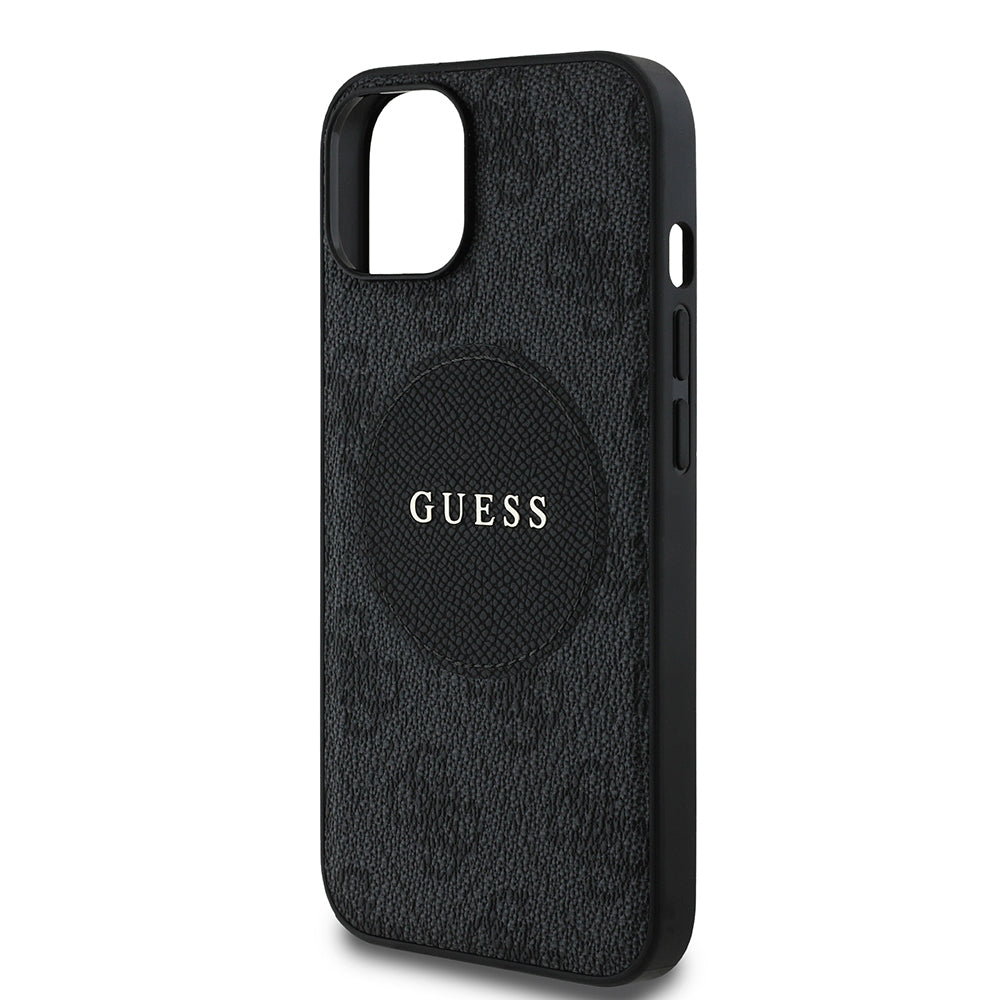 Guess iPhone 14 Orjinal Lisanslı M-safe Şarj Özellikli Yazı Logolu Circle Classic Kılıf