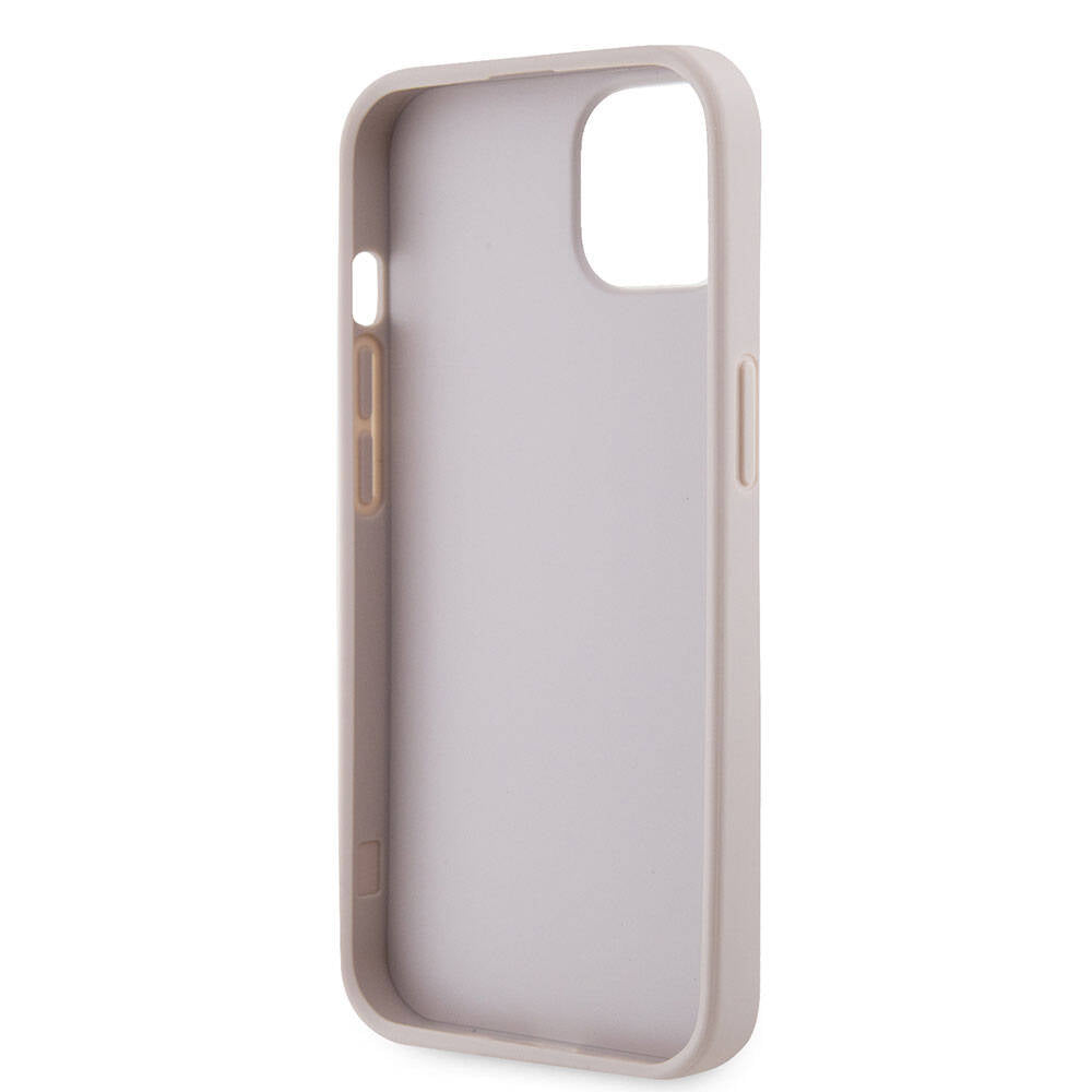 Guess iPhone 14 Orjinal Lisanslı PU Deri Taşlı Üçgen Logo 4G Desenli Telefon Kılıfı - 6
