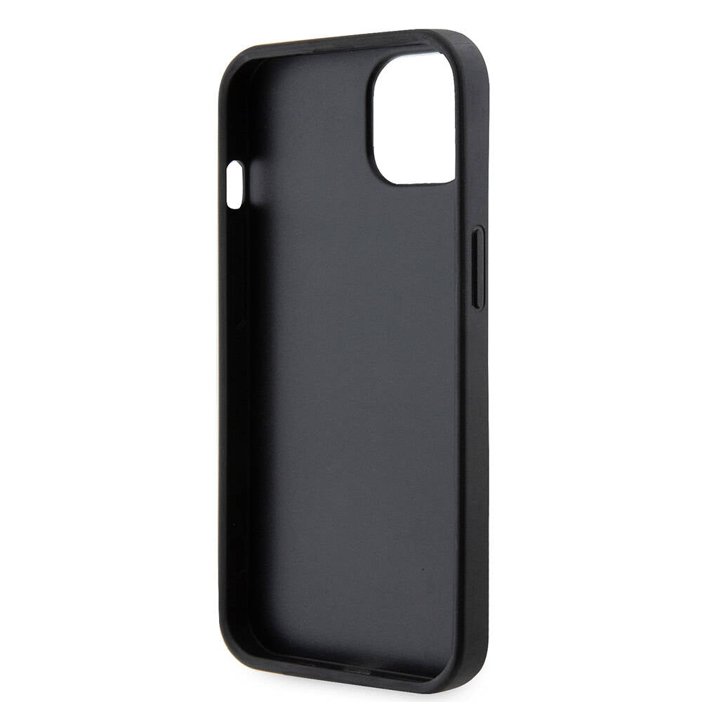 Guess iPhone 14 Orjinal Lisanslı PU Deri Taşlı Üçgen Logo 4G Desenli Telefon Kılıfı - 14