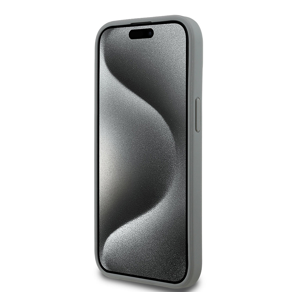 Guess iPhone 14 Orjinal Lisanslı Taşlı Arka Yüzey Üçgen Logolu Telefon Kılıfı