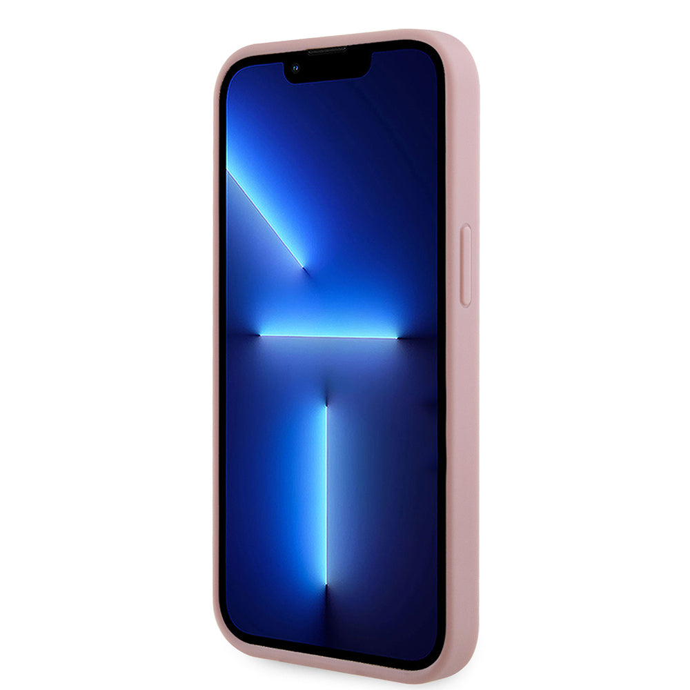 Guess iPhone 14 Orjinal Lisanslı Taşlı Arka Yüzey Üçgen Logolu Telefon Kılıfı