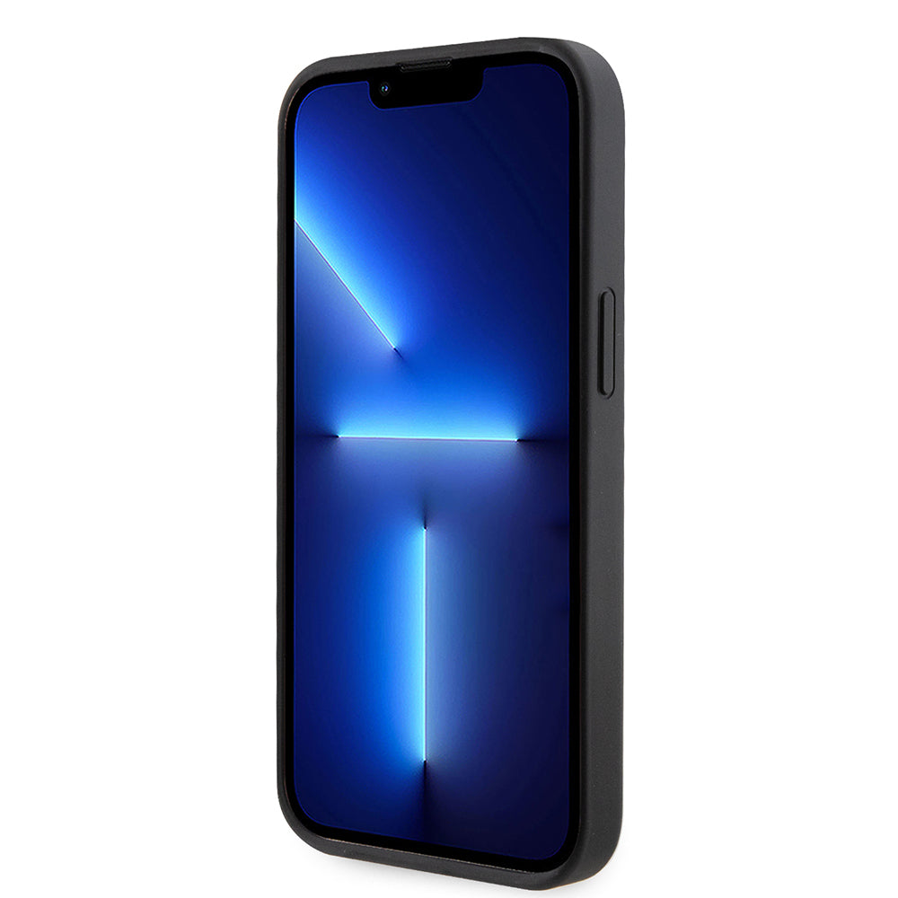 Guess iPhone 14 Orjinal Lisanslı Taşlı Arka Yüzey Üçgen Logolu Telefon Kılıfı