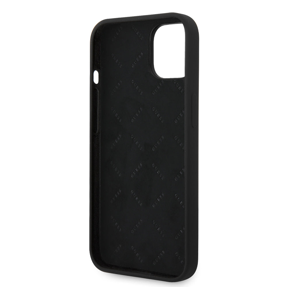 Guess iPhone 14 Orjinal Lisanslı Yazı ve Taşlı 4G Logolu Silikon Kılıf