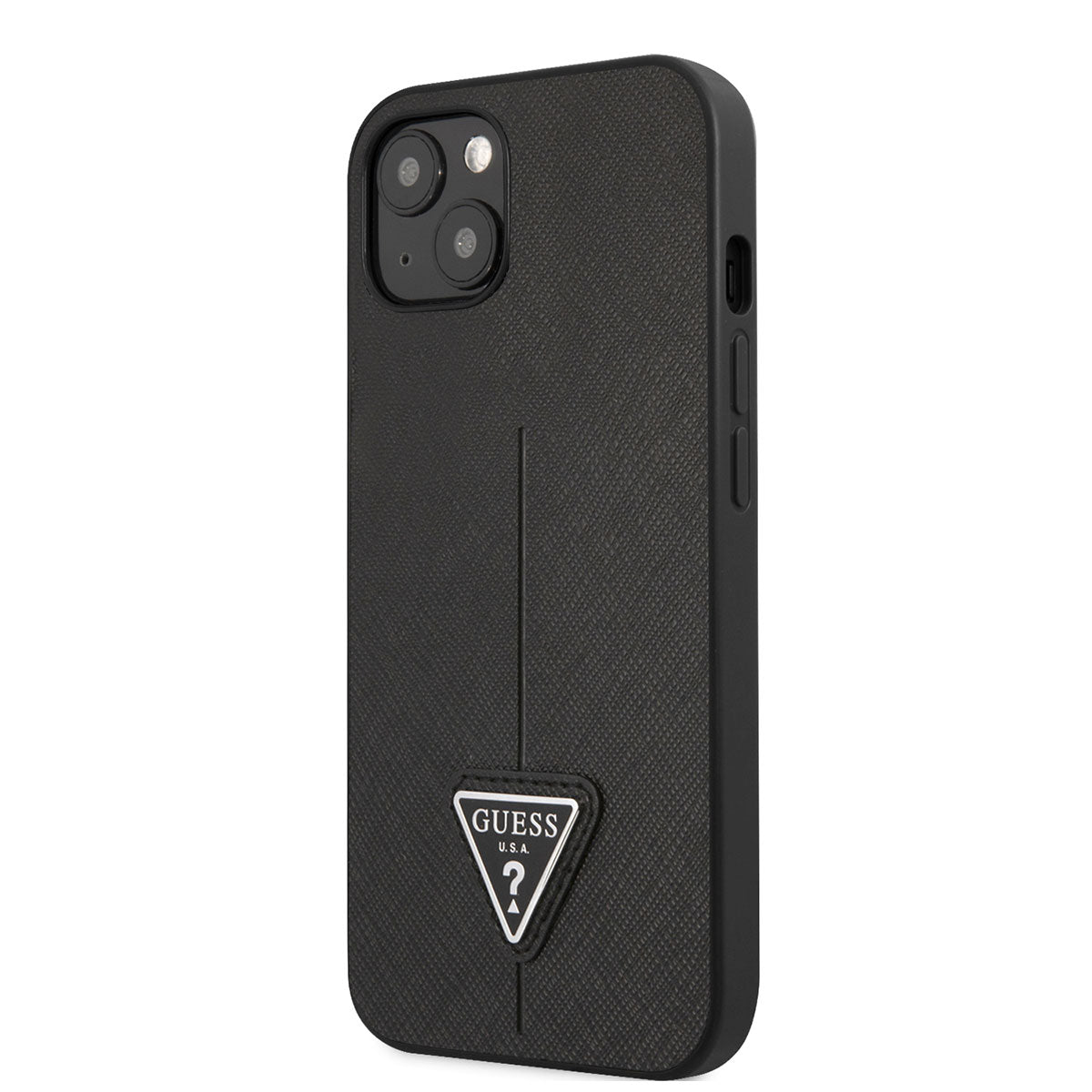 Guess iPhone 14 PU Safran Deri Üçgen Logo Dizayn Telefon Kılıfı - 5