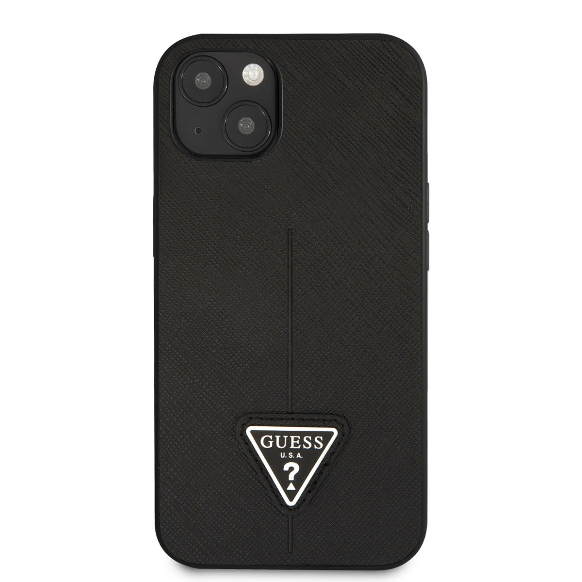 Guess iPhone 14 PU Safran Deri Üçgen Logo Dizayn Telefon Kılıfı - 6