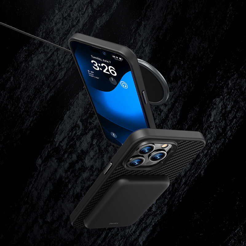 Benks Civilian Aramid Protective iPhone 14 Kılıf Karbon Fiber Telefon Kılıfı - 4