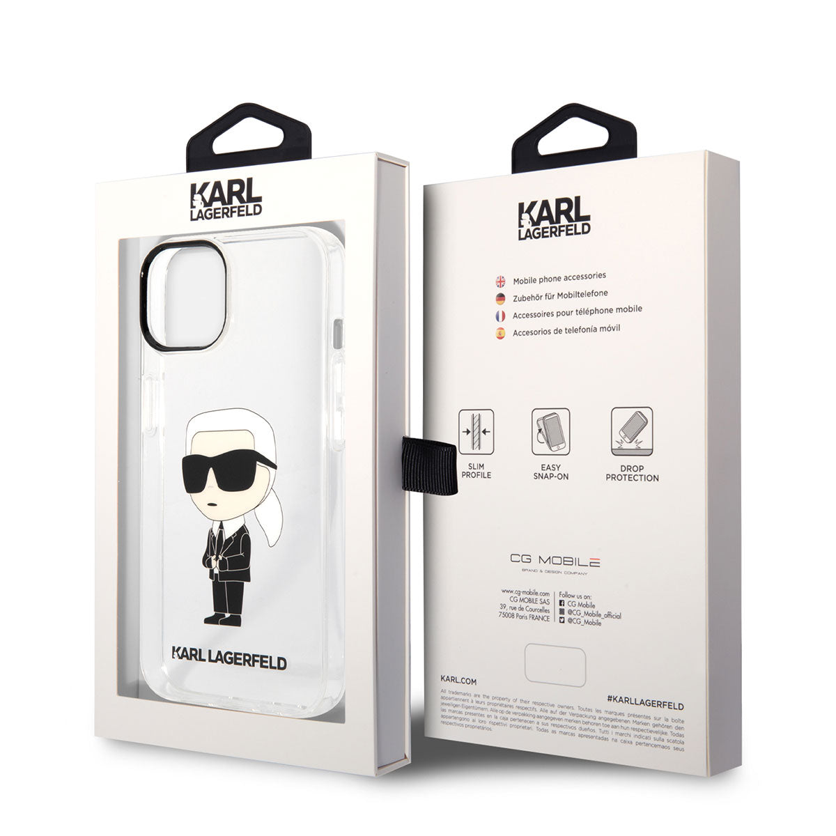 Karl Lagerfeld iPhone 14 Kılıf Transparan İkonik Karl Dizayn Telefon Kılıfı - 7