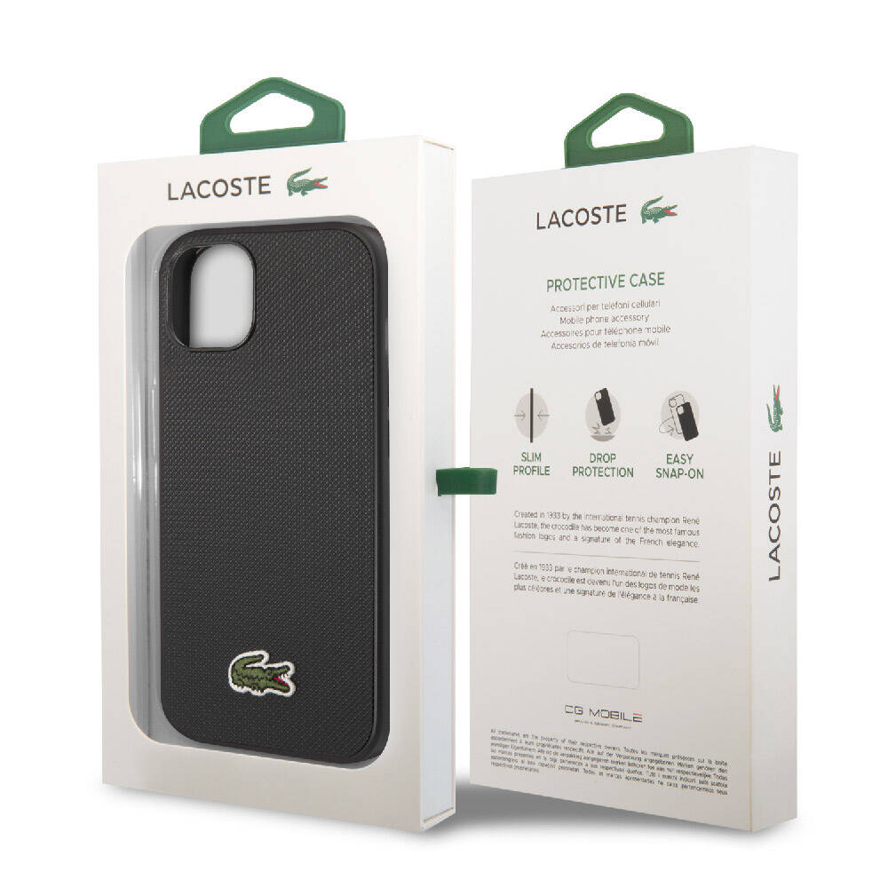 Lacoste iPhone 14 Orjinal Lisanslı PU Pike Desenli Arka Yüzey İkonik Timsah Dokuma Logolu Telefon Kılıfı - 8
