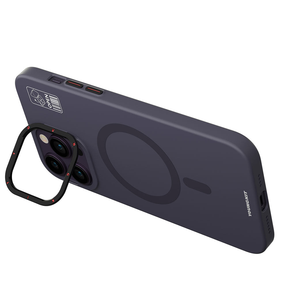 YoungKit Hermit Bracket Serisi iPhone 14 Magsafe Şarj Özellikli Standlı Telefon Kılıfı - 4