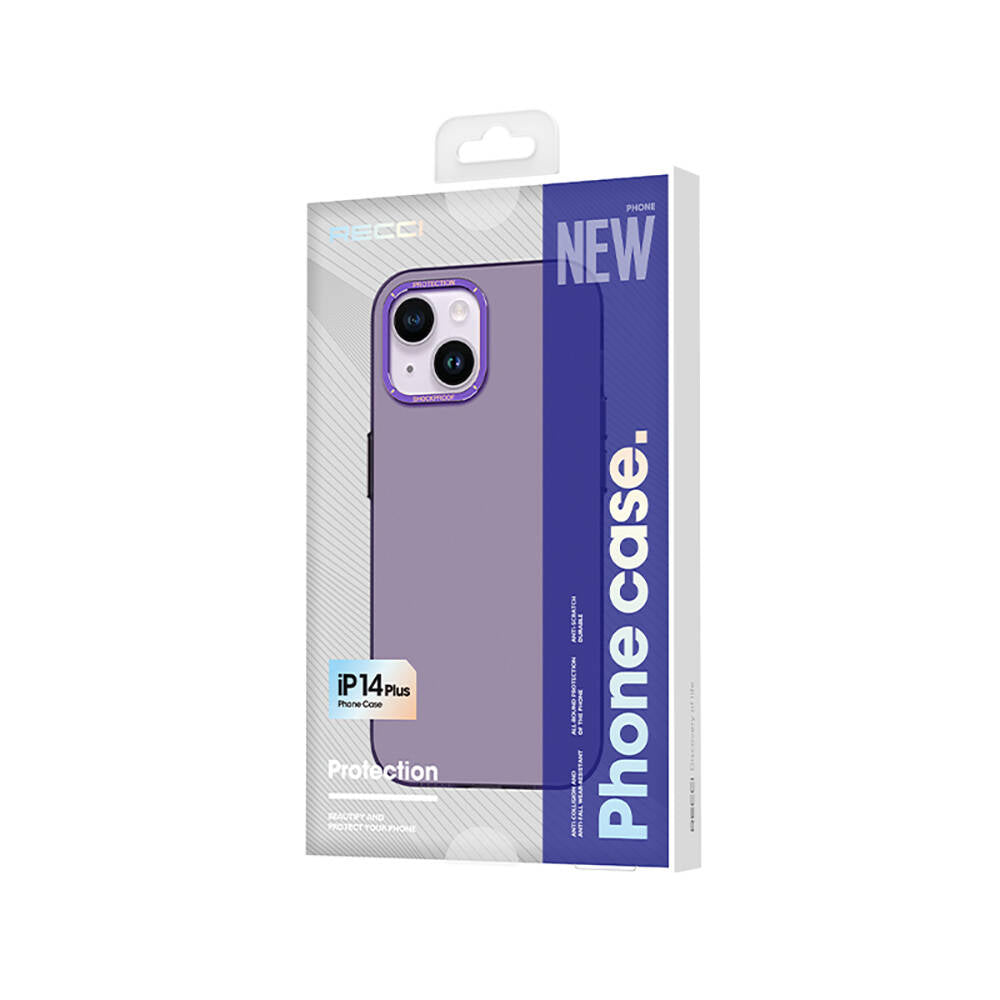 Recci Glaze Serisi iPhone 14 Metal Kamera Çerçeveli Kılıf