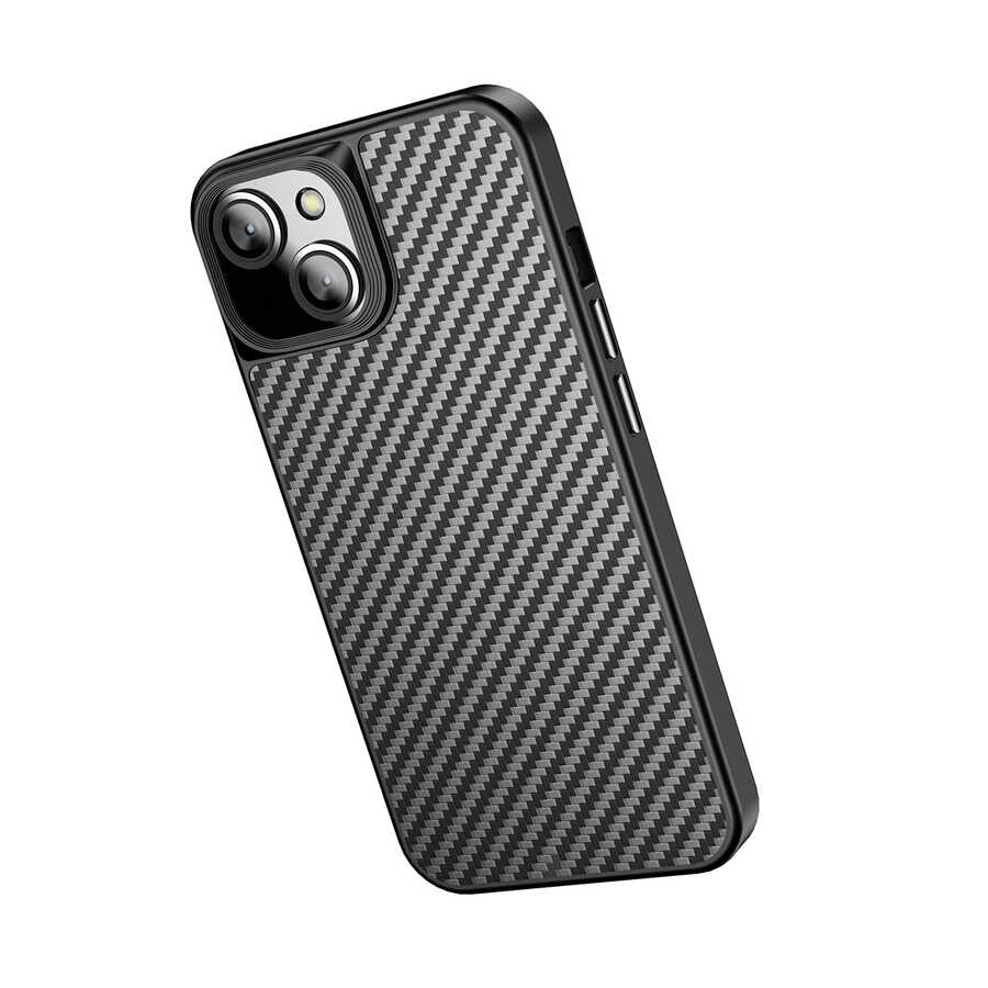 Wlons Radison iPhone 14 Plus Kılıf Aramid Karbon Fiber Magsafe Telefon Kılıfı - 3