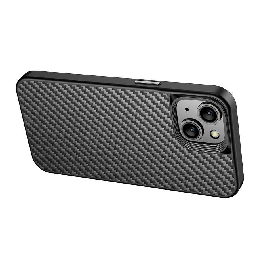 Wlons Radison iPhone 14 Plus Kılıf Aramid Karbon Fiber Magsafe Telefon Kılıfı - 6
