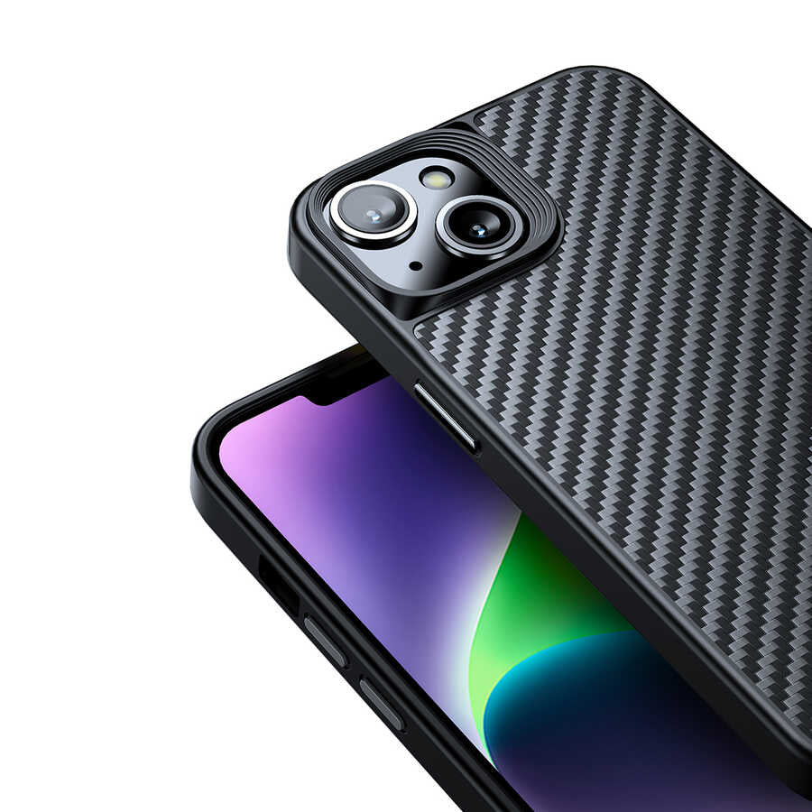 Wlons Radison iPhone 14 Plus Kılıf Aramid Karbon Fiber Magsafe Telefon Kılıfı - 13