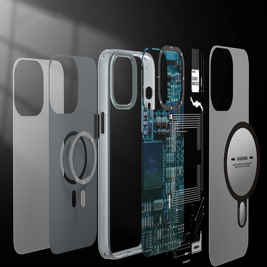 YoungKit Technology Serisi iPhone 14 Plus Magsafe Şarj Özellikli Telefon Kılıfı - 9