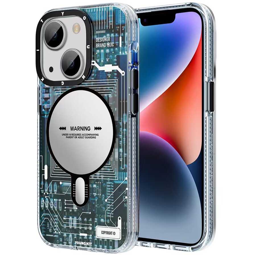 YoungKit Technology Serisi iPhone 14 Plus Magsafe Şarj Özellikli Telefon Kılıfı - 5