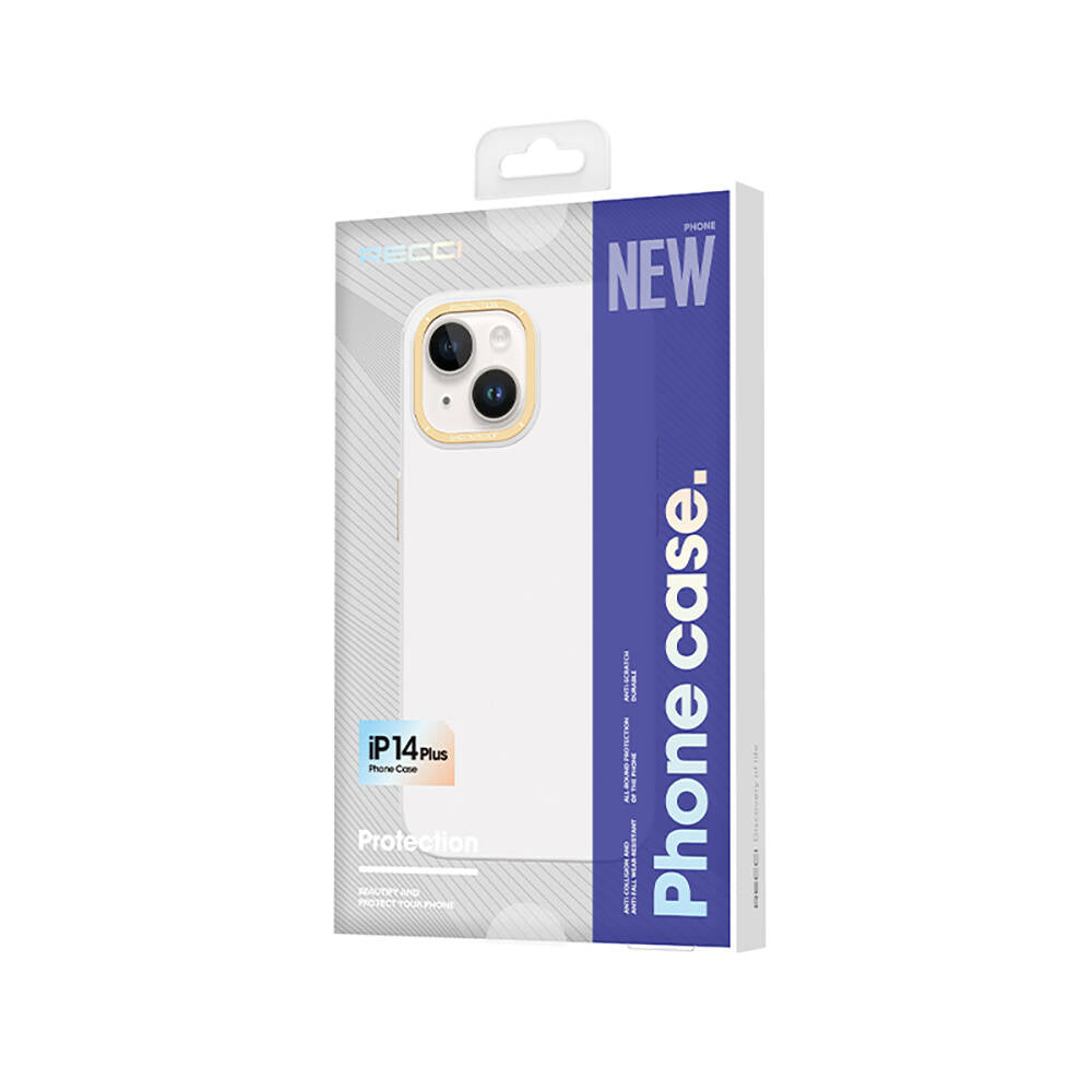 Recci Glaze Serisi iPhone 14 Plus Metal Kamera Çerçeveli Kılıf