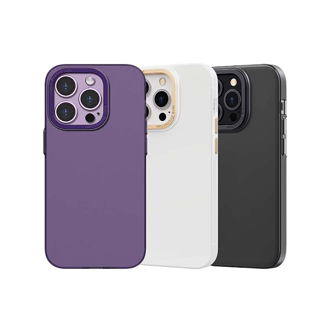Recci Glaze Serisi iPhone 14 Plus Metal Kamera Çerçeveli Kılıf