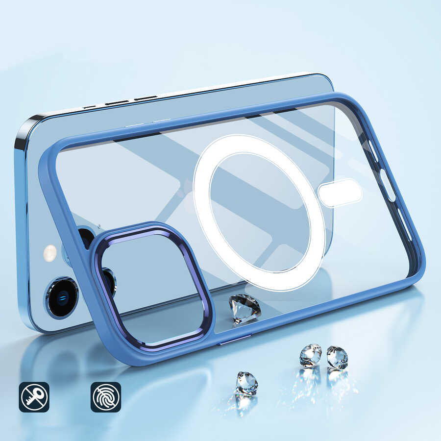 Cepax Chrome Magsafe iPhone 14 Plus Kablosuz Şarj Özellikli Silikon Telefon Kılıfı - 5