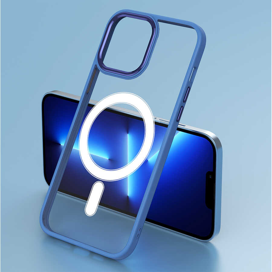 Cepax Chrome Magsafe iPhone 14 Plus Kablosuz Şarj Özellikli Silikon Telefon Kılıfı - 9