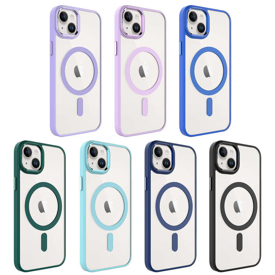 Cepax Chrome Magsafe iPhone 14 Plus Kablosuz Şarj Özellikli Silikon Telefon Kılıfı - 8