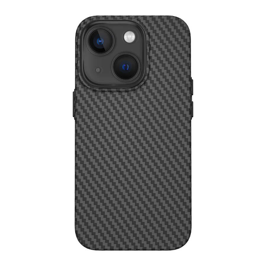 iPhone 14 Plus Kılıf Wiwu Karbon Fiber Görünümlü M-safe Wireless Şarj Özellikli Kabon Kılıf - 16