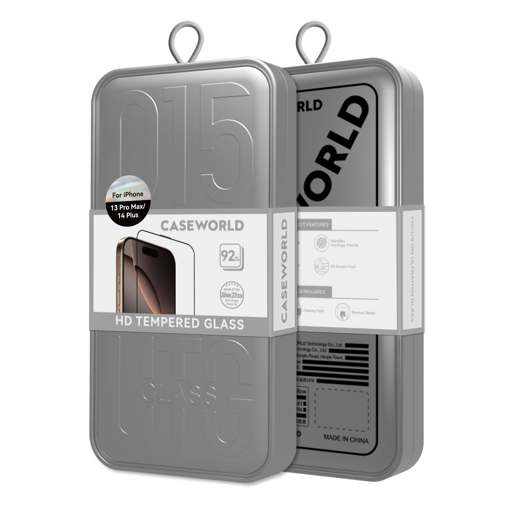 CaseWorld 0.25mm iPhone 14 Pro HD 3D Temperli Cam Ekran Koruyucu + Uygulama Aparatlı