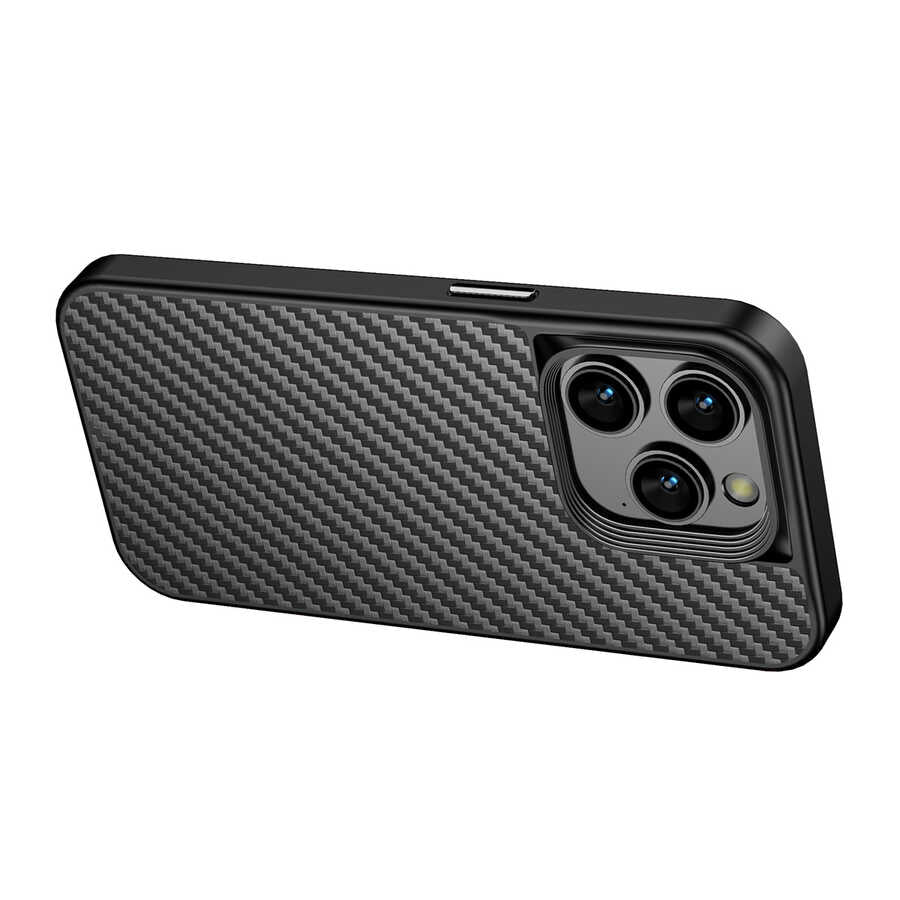 Wlons Radison iPhone 14 Pro Kılıf Aramid Karbon Fiber Magsafe Telefon Kılıfı - 6