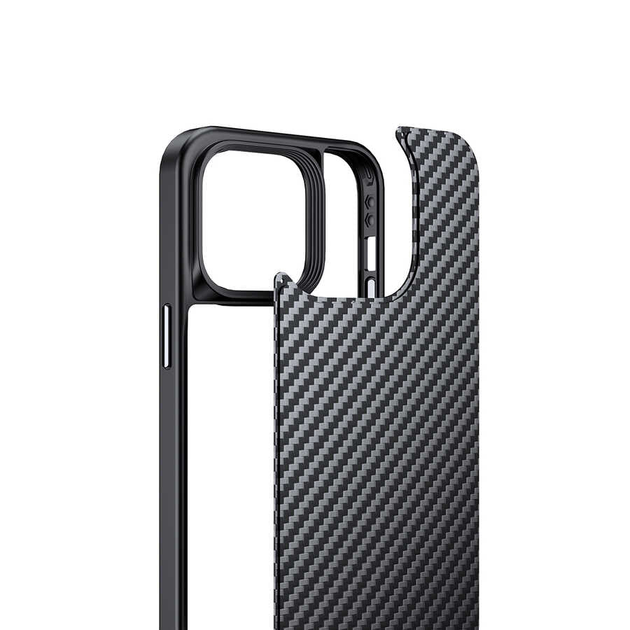 Wlons Radison iPhone 14 Pro Kılıf Aramid Karbon Fiber Magsafe Telefon Kılıfı - 7