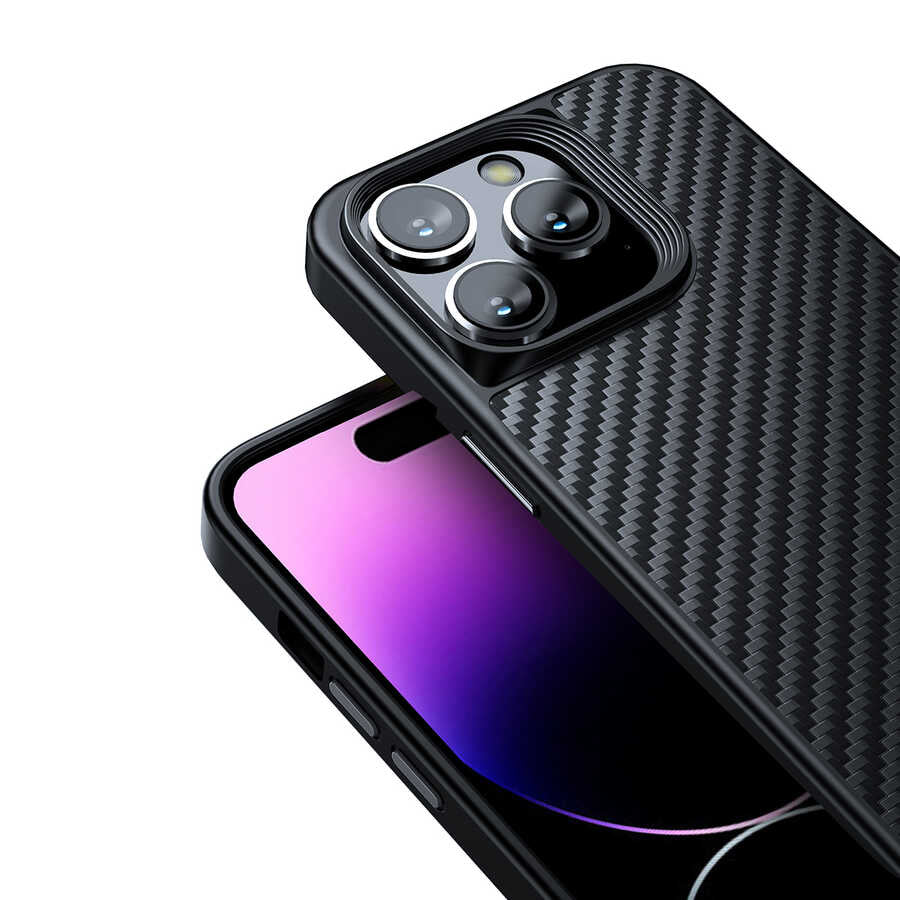 Wlons Radison iPhone 14 Pro Kılıf Aramid Karbon Fiber Magsafe Telefon Kılıfı - 11