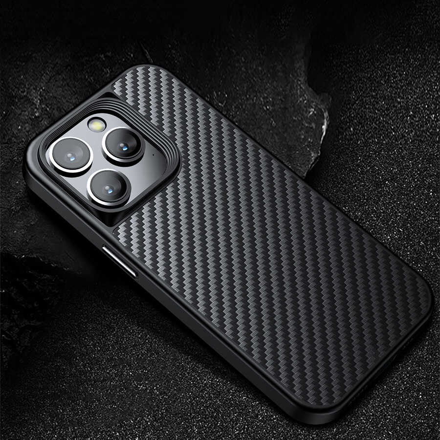 Wlons Radison iPhone 14 Pro Kılıf Aramid Karbon Fiber Magsafe Telefon Kılıfı - 13