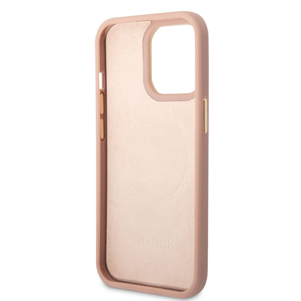 Guess iPhone 14 Pro Magsafe Şarj Özellikli PU Deri Metal Logolu Telefon Kılıfı - 3
