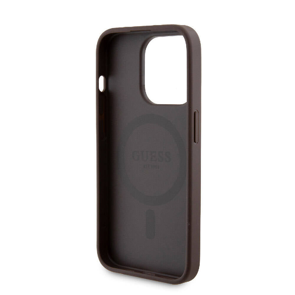 Guess iPhone 14 Pro Orjinal Lisanslı Magsafe Şarj Özellikli Yazı Logolu 4G Desenli Telefon Kılıfı + Powerbank 5000mAh 2in1 Set - 8