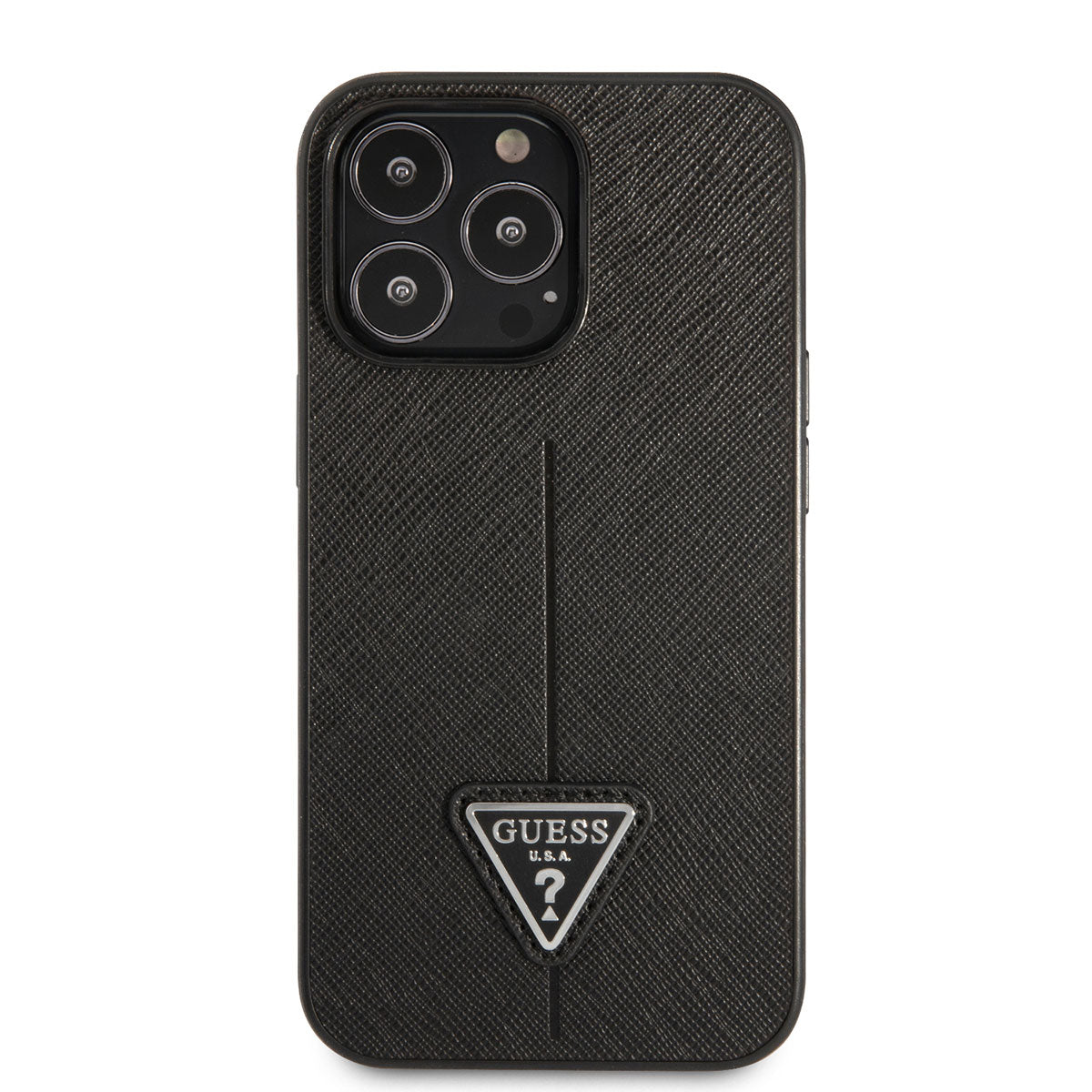 Guess iPhone 14 Pro PU Safran Deri Üçgen Logo Dizayn Telefon Kılıfı - 10