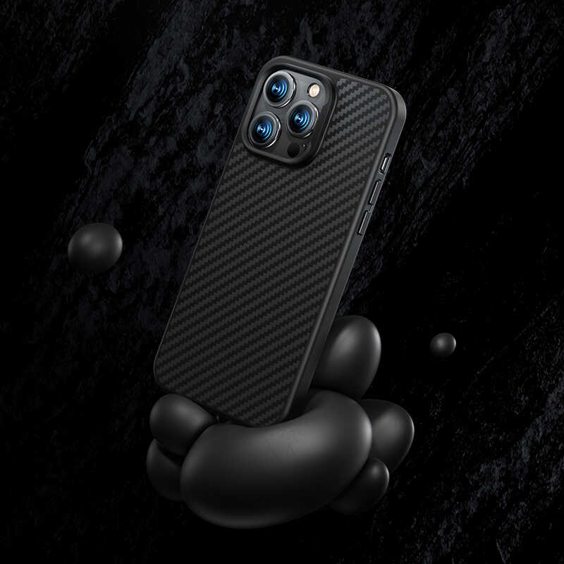 Benks Civilian Aramid Protective iPhone 14 Pro Kılıf Karbon Fiber Telefon Kılıfı - 5