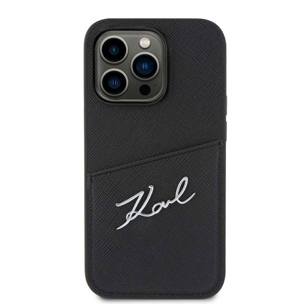 Karl Lagerfeld iPhone 14 Pro Kılıf Saffiano Deri Kartlıklı Dizayn Telefon Kılıfı - 3