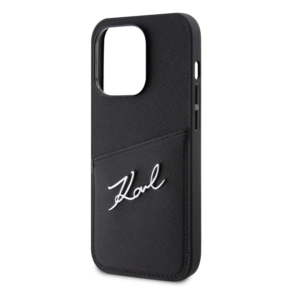 Karl Lagerfeld iPhone 14 Pro Kılıf Saffiano Deri Kartlıklı Dizayn Telefon Kılıfı - 5