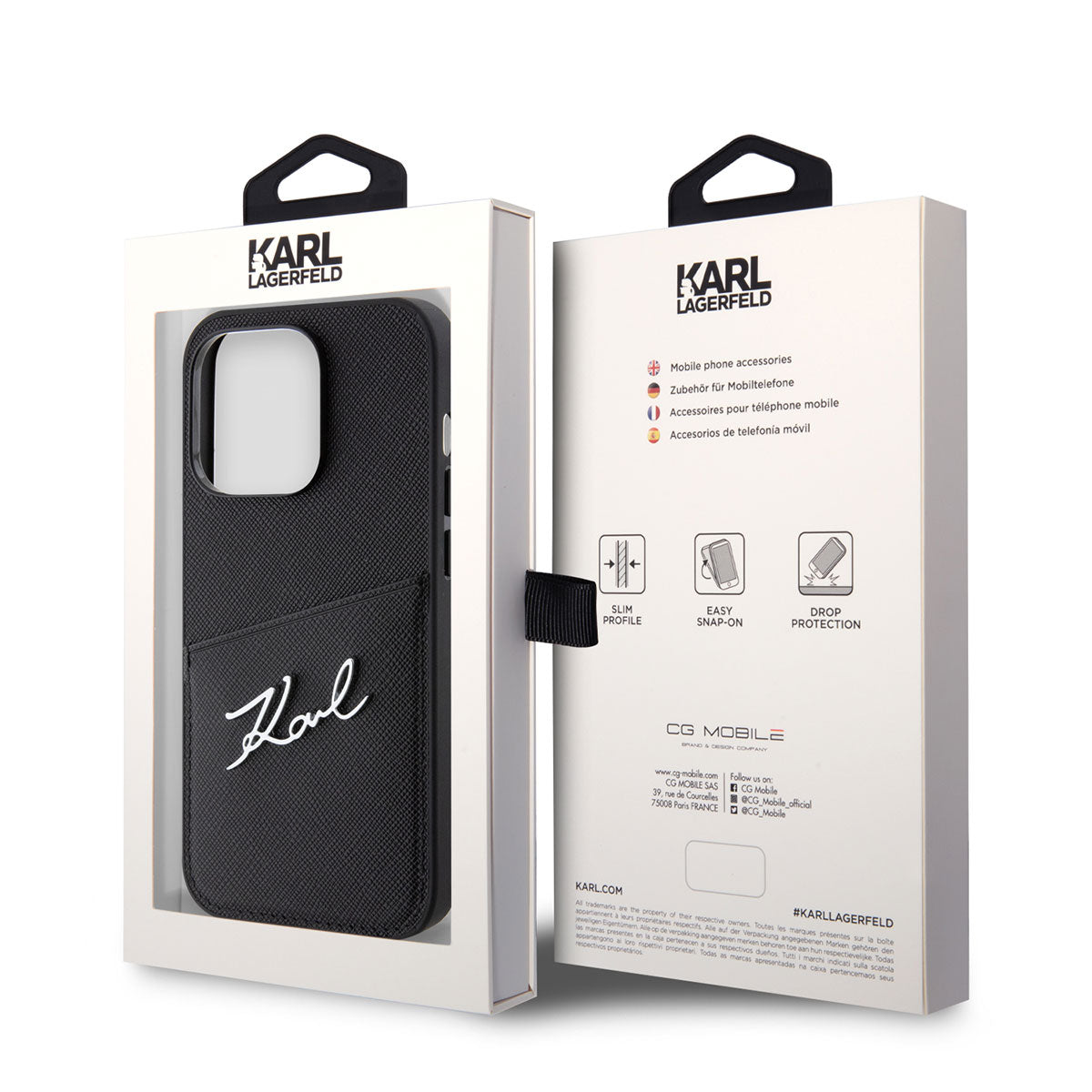 Karl Lagerfeld iPhone 14 Pro Kılıf Saffiano Deri Kartlıklı Dizayn Telefon Kılıfı - 7