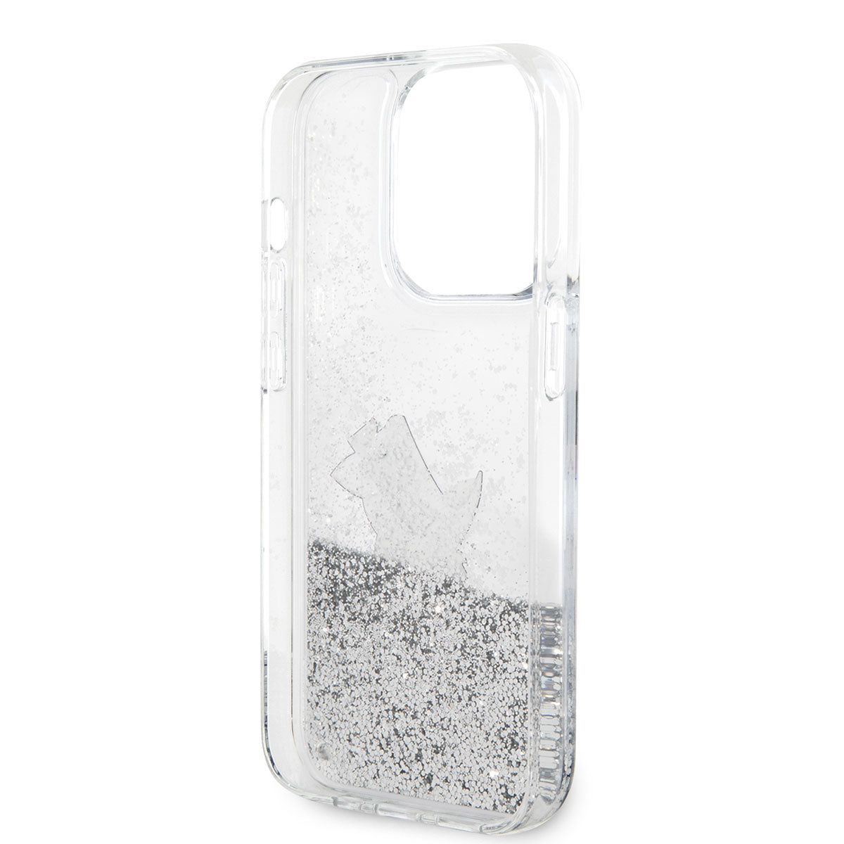 Karl Lagerfeld iPhone 14 Pro Kılıf Sıvılı Simli Choupette Dizayn Telefon Kılıfı - 6