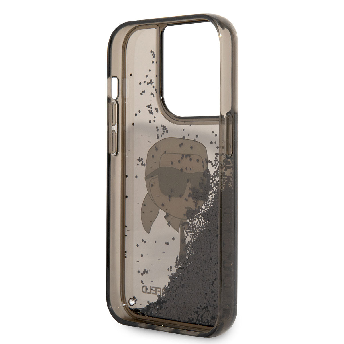 Karl Lagerfeld iPhone 14 Pro Kılıf Sıvılı Simli Karl Head Dizayn Telefon Kılıfı - 6