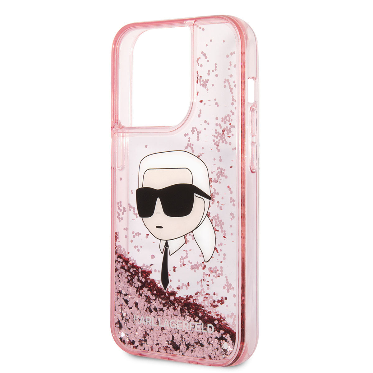 Karl Lagerfeld iPhone 14 Pro Kılıf Sıvılı Simli Karl Head Dizayn Telefon Kılıfı - 10