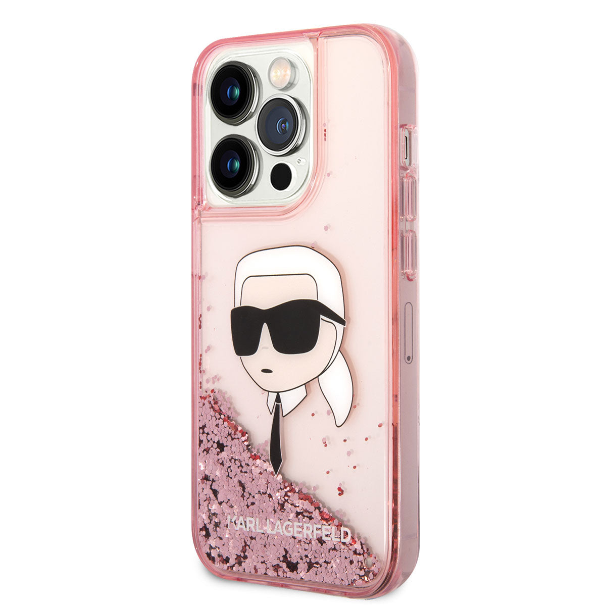 Karl Lagerfeld iPhone 14 Pro Kılıf Sıvılı Simli Karl Head Dizayn Telefon Kılıfı - 14