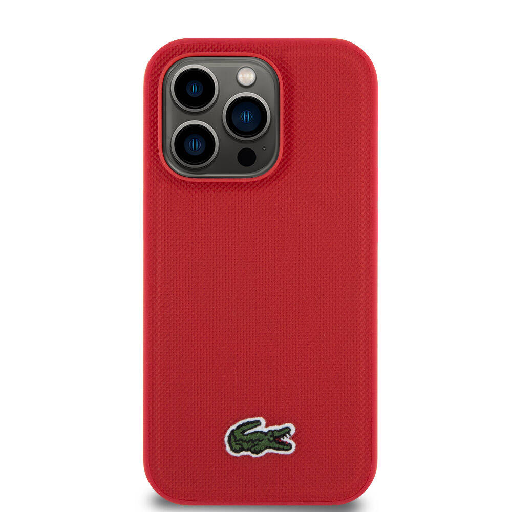 Lacoste iPhone 14 Pro Orjinal Lisanslı PU Pike Desenli Arka Yüzey İkonik Timsah Dokuma Logolu Telefon Kılıfı - 17