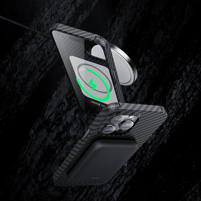 Benks Essential Kevlar iPhone 14 Pro Kılıf M-safe Özellikli Karbon Fiber Telefon Kılıfı - 4