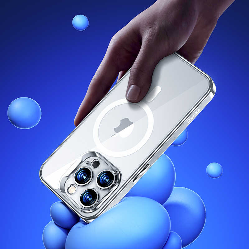 iPhone 14 Pro Kılıf M-safe Şarj Özellikli Cam Yüzey Ekran Koruyuculu Benks Electroplated Kılıf - 6