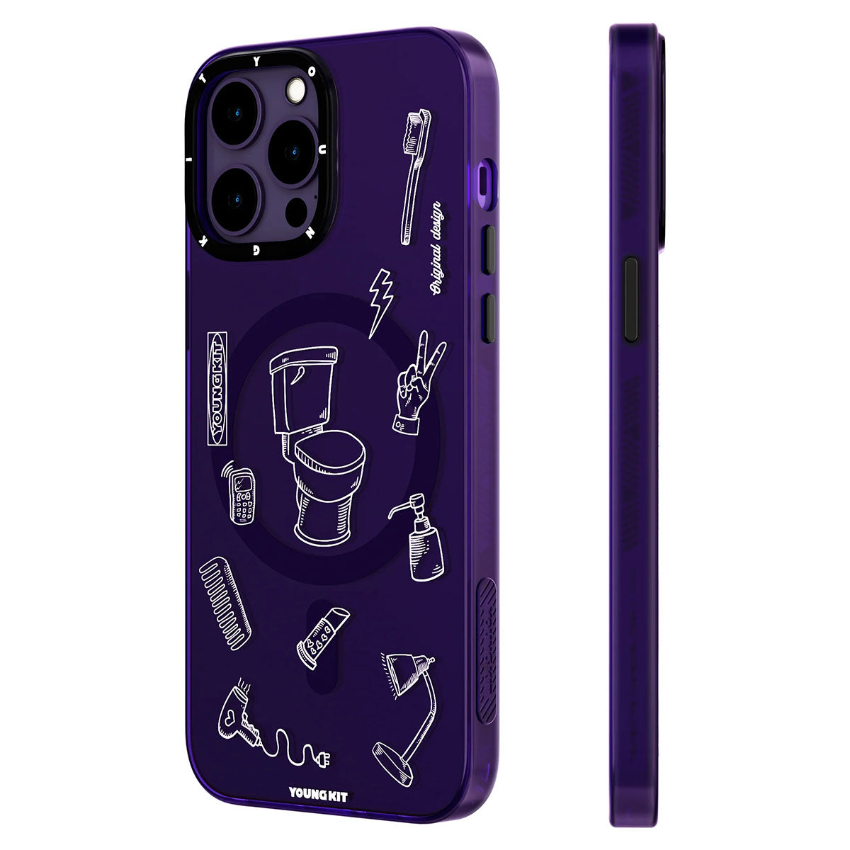 Youngkit Plaything Serisi iPhone 14 Pro Magsafe Şarj Özellikli Desenli Telefon Kılıfı - 4