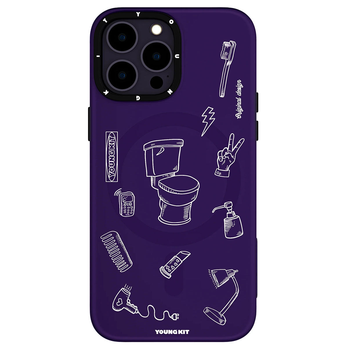 Youngkit Plaything Serisi iPhone 14 Pro Magsafe Şarj Özellikli Desenli Telefon Kılıfı - 5