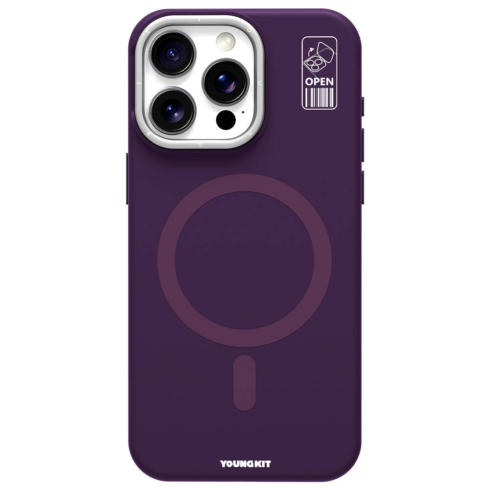 Youngkit Bitty Cream iPhone 14 Pro M-safe Şarj Özellikli Kamera Standlı Kılıf