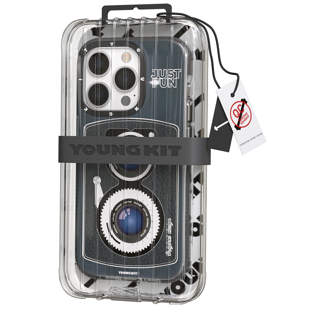 YoungKit Art Film Serisi iPhone 14 Pro Magsafe Şarj Özellikli Lens Figürlü Telefon Kılıfı - 6